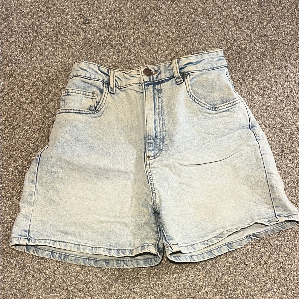 Cotton On Light Blue High-Waist Denim Shorts